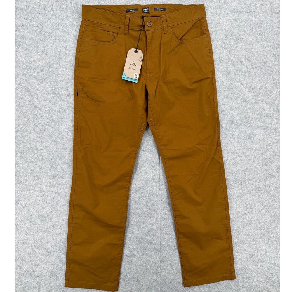 NWT prAna Double Peak Antique Bronze Slim Hiking Outdoor Pants Size 34/30